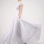 Cap Sleeve White Maxi Dress with V Neck & Ruched Waist Yoke RM157