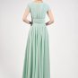 Cap Sleeve Mint Green Maxi Dress with V Neck & Ruched Waist Yoke RM157