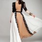 Brown Maxi Dress with Black Lace Details & White Skirt RM164