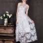 White Lace Maxi Dress with Floral Embroidery RD96