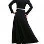 Black Maxi Dress with White Floral Lace Details on Front Bodice RM198