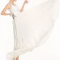 Sleeveless White Lace Chiffon Maxi Dress with Bow Shape Waist Yoke RM208