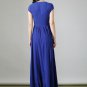 Royal Blue Maxi Dress with Cross-over Pleated Bodice and Modified Sweetheart Neck RM213