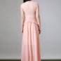 Rosy Pink Lace Chiffon Peplum Maxi Dress with Waist Yoke RM216