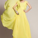 Yellow Maxi Dress with Waist Yoke and Modified Flutter Sleeves RM219