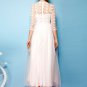 White Embroider Lace Maxi Dress with Tulle Overlay RM224