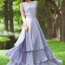 Lavender Purple Maxi Dress with Tiered Skirt RM230