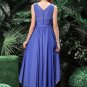 Sequined Blue Hi Lo Hem Dress with White Lining RM257