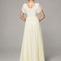 V Neck V Back Beige Maxi Dress with Lace Details and Flutter Sleeves RM265