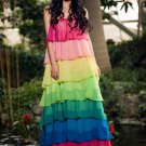 Rainbow Color Maxi Dress RM268