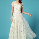 Floral Embroidered Ivory Lace Maxi Dress RM274