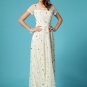 Floral Embroidered Ivory Lace Maxi Dress RM274