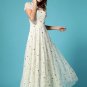Floral Embroidered Ivory Lace Maxi Dress RM274