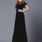 Black Maxi Dress with Lace and Flounce Details RM290