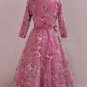 Pale Violet Red Organza Tea Dres with Floral Print and Shirt Top RM300