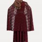 Maroon Lace Maxi Dress with Cloak RM312