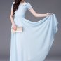 Light Blue Maxi Dress with White Lace Details RM314