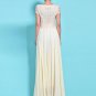 Beige Lace Chiffon Maxi Dress with Cap Sleeves RM320