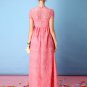 Light Coral Embroidered Organza Lace Maxi Dress RM325