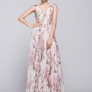 Oriental Cherry Blossom Maxi Dress with V Back RM334