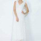 White Lace Peplum Maxi Dress with Bow Belt and Eyelash Details RM345