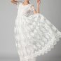 White Embroidered Organza Lace Maxi Dress with Scalloped Hem RM365