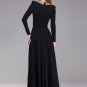 Black Maxi Dress with Sequined Peter Pan Collar RM369