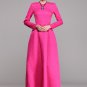 Long Sleeve Fuchsia Jacquard Maxi Dress RM370