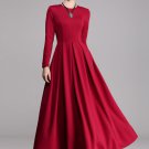 Long Sleeve Red Maxi Dress RM372