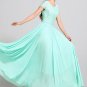 Aquamarine Lace Chiffon Maxi Dress with Cap Sleeves RM320