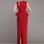 Sleeveless Red Sheath Maxi Dress with Peplum RM380