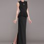 Sleeveless Black Sheath Maxi Dress with Peplum RM380