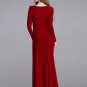 Long Sleeve Maroon Surplice Maxi Dress RM388
