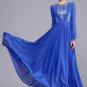 Sapphire Lace Chiffon Maxi Dress with Pleated V Top RM391