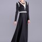 Contrast Colored Black Maxi Dress with White Panel Insertion RM394