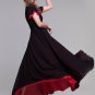 Black and Red Maxi Dress with Flutter Sleeves RM400
