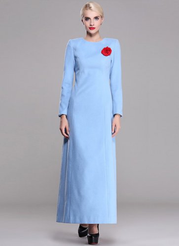 baby blue long sleeve maxi dress