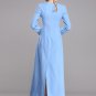 Long Sleeve Light Blue Wool Maxi Dress RM401