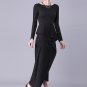Black Asymmetric Peplum Dress RM409