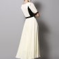 Moonlight Beige Maxi Dress with Black Peplum RM421
