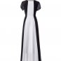 Black and White Maxi Dress with Rhinestone Neck RM425