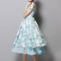 Sky Blue Floral Organza Midi Dress RM427