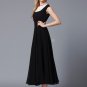 Black Max Dress with Contrast White Fabric Panel Insertion RM428