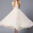 Beige Maxi Dress with Trapezoid Shaped Lace Details RM430