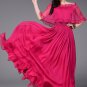 Off-Shoulder Deep Pink Maxi Dress with Cloak Top RM433