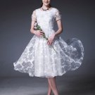 White Floral Organza Tea Dress RM436