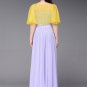 Thistle Maxi Dress with Contrast Yellow Cloak Top RM437