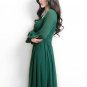 Empire Waist Emerald Green Maxi Dress with Square Neck RM444