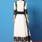 White Lace Chiffon Maxi Dress with Black Eyelash Lace Details RM445