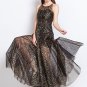Black Tulle Maxi Dress with Golden Star Flocking RM447